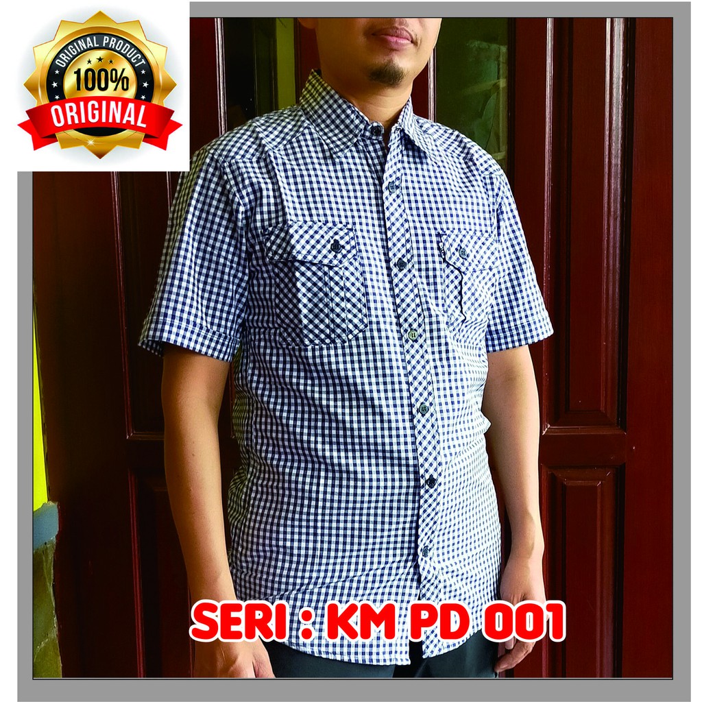 Kemeja Pendek Kotak MXC / Kemeja Pendek Katun MXC