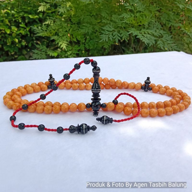 Tasbih Batu Marjan Orange Super, Kepala Akar Bahar Asli &amp; Alami, Asli Batu Karang Laut