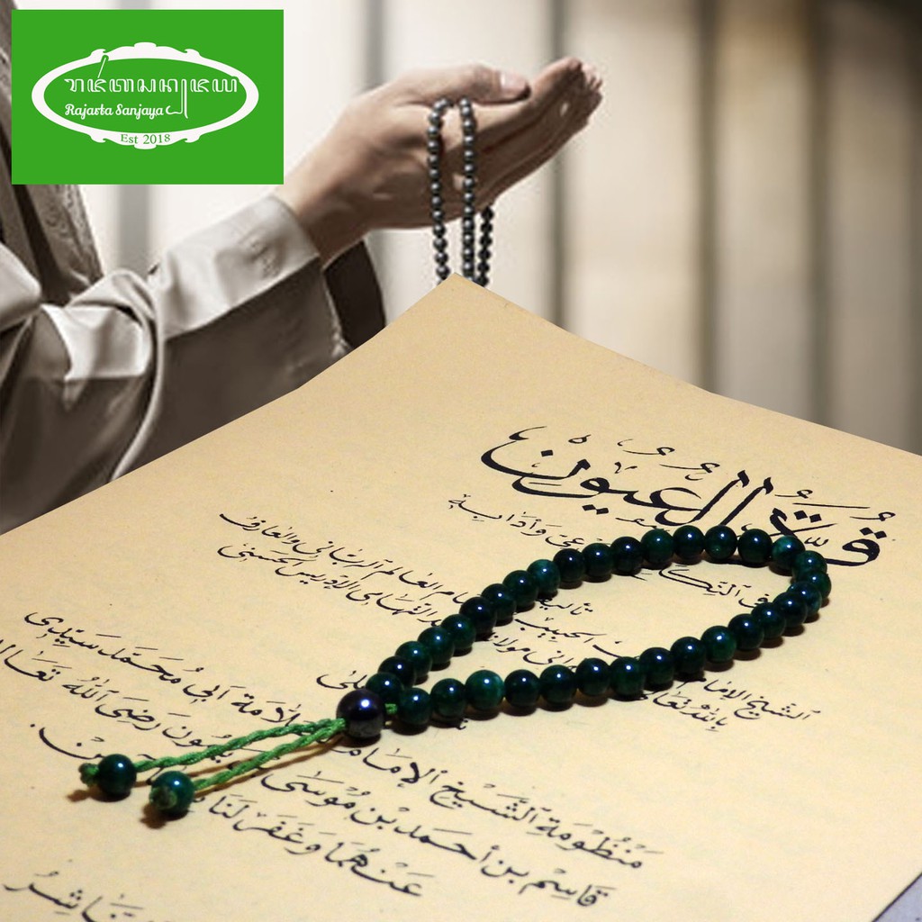 Tasbih Muslim Batu Kristal Hijau Green Quartz 33 Butir 6Mm