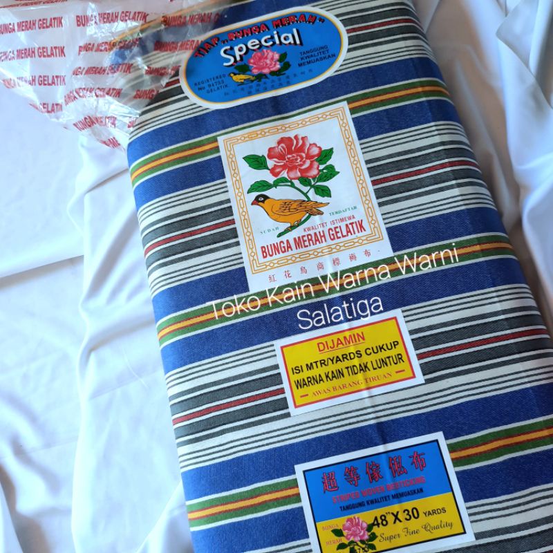 kain kasur kapuk meteran cap BUNGA MERAH GELATIK Sepesial Terjamin ASLI hrga per50cm