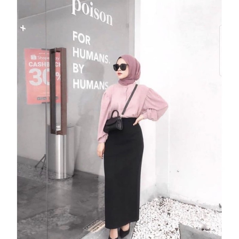 ROK SPAN SKIRT - SCUBA TEBAL - TIDAK MENERAWANG