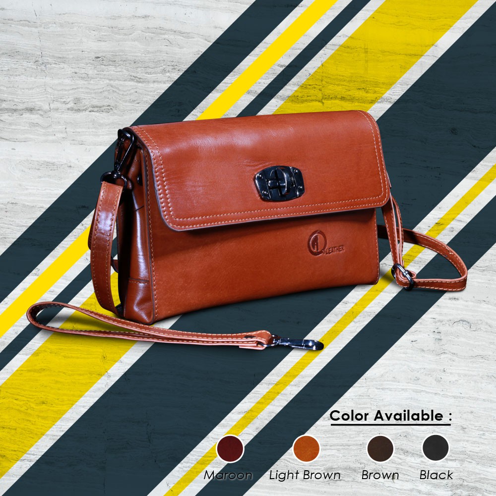 HANDBAG Tas Selempang Wanita Kulit Sapi Asli Handbag QI LEATHER HB10