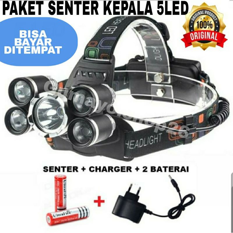 High Power Senter Kepala LED Cree T6 16000Lumens / Headlamp Cree LED T6 Super Terang /Lampu Kepala