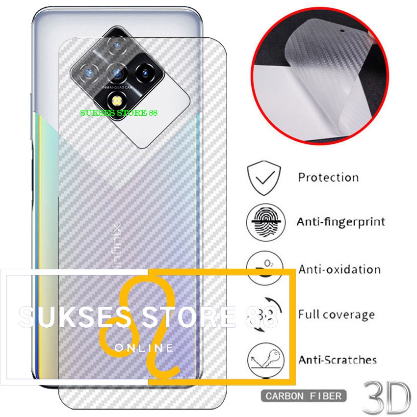 Skin Carbon INFINIX ZERO 8 Garskin Carbon Back Sticker Carbon Anti Gores Handphone Premium