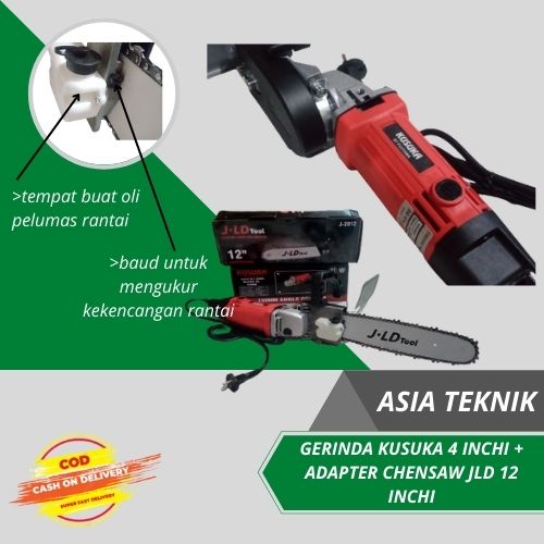 PROMO TERMURAH CHENSOW 12 INCHI GERINDA KUSUKA 4 INCHI + ADAPTER CHENSAW 12 INCHI JLD