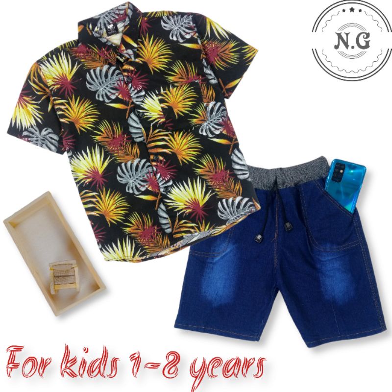 Setelan Kemeja Anak laki-laki 1-8 tahun Setelan Levis Anak tanggung-2