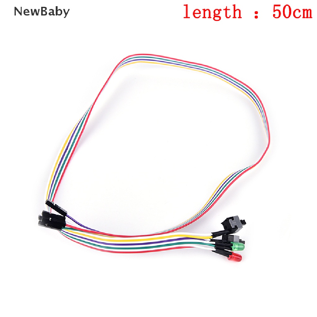 NewBaby High quality PC case red green LED lamp ATX power supply reset HDD switch lead ID