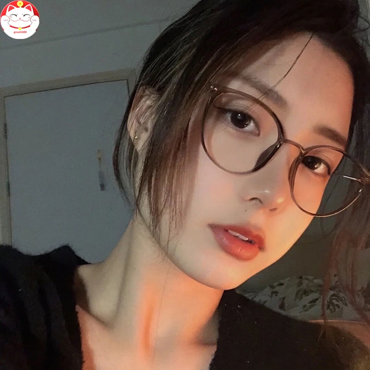Kacamata Anti Radiasi Bentuk Bulat Bahan Metal Gaya Korea Untuk Pria Dan Wanita
