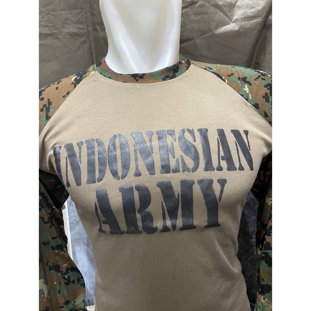 Kaos Raglan Panjang Marpad - Kaos Raglan Loreng Marpad Indonesian Army