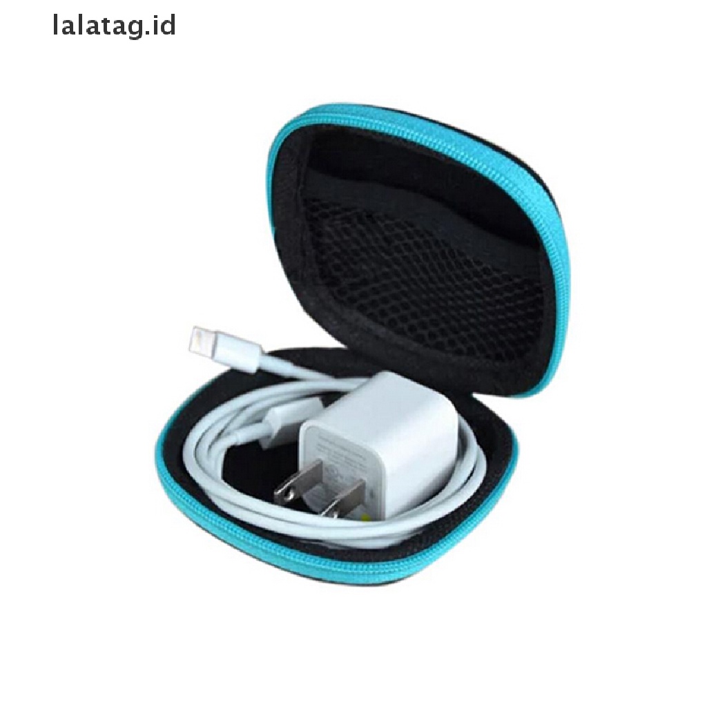 (Flyag) 1pc Tas Pouch Hard Case Mini Tempat Penyimpanan Earphone / Headphone / Earbuds / SD / TF Card