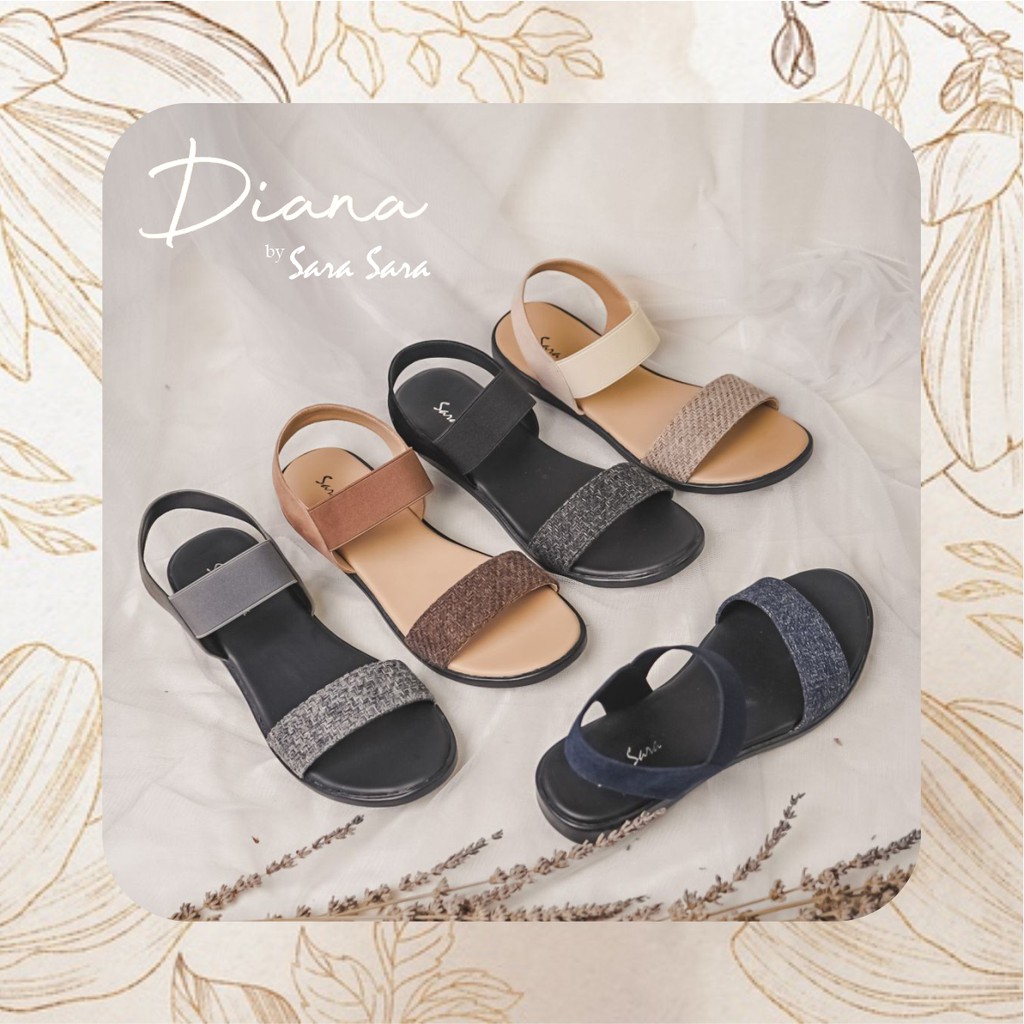 SaraSara DIANA Sepatu Sandal Wanita Cantik Sendal Tali Cewek Sepatu Sendal Wedges Perempuan Size 36-40