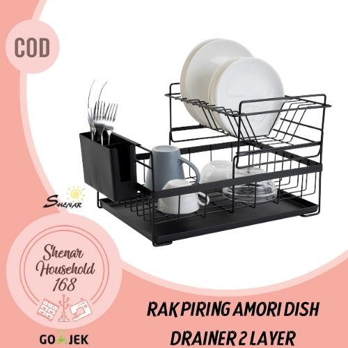 SHENAR , RAK PIRING DISH DRAINER WASTAFEL SUSUN TEMMPAT PENYIMPAN RAK PIRING TOKYO AMORI KOTAK PENYIMPAN MANGKOK PIRING SENDOK PISAU GARPU SERBAGUNA MULTIFUNGSI (BISA COD)