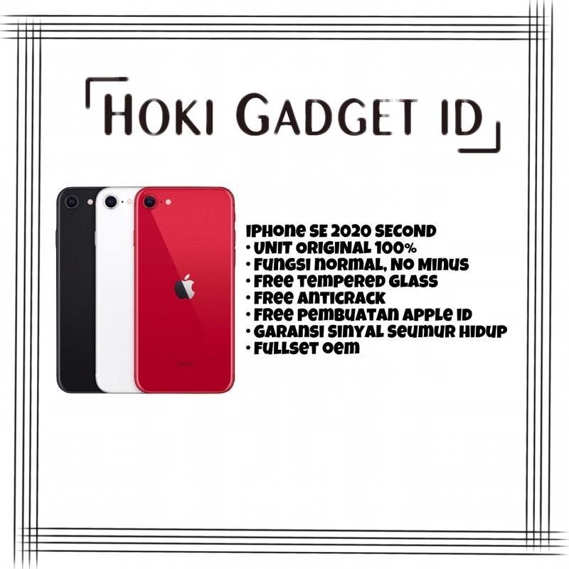 IPHONE SE 2020 SECOND FUNGSI NORMAL UNIT ORIGINAL 100% DAN FULLSET