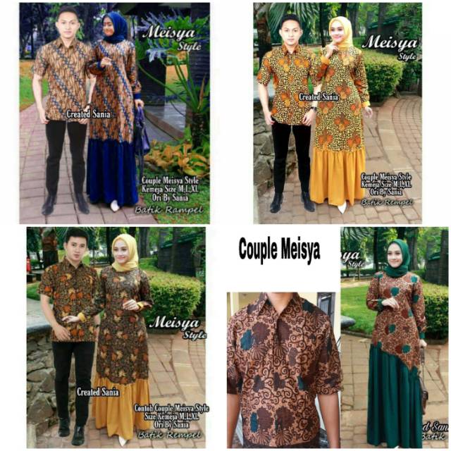 Couple long dress batik meisya sarimbit