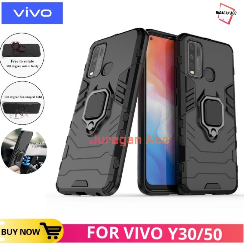 CASE RING MAGNETIC VIVO Y30.Y50 - HARDCASE RUGGED ARMOR VIVO Y50.Y30 STAND CASE TRANSFORMER ORIGINAL