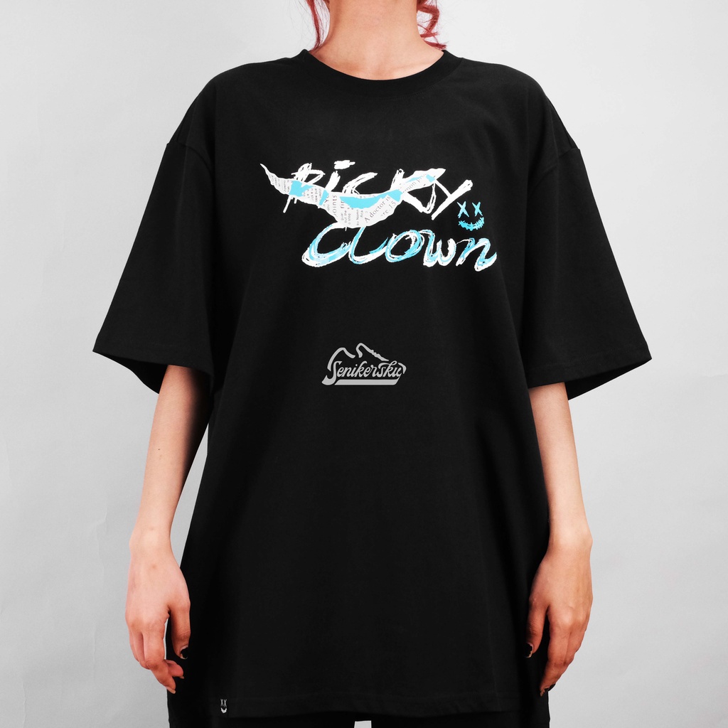 RIC Ricky Is Clown Blue Paper Black Tee