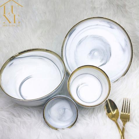((((()paling dicari] Piring Marble Cantik Marble Dinner Plate Luxury Tableware Set