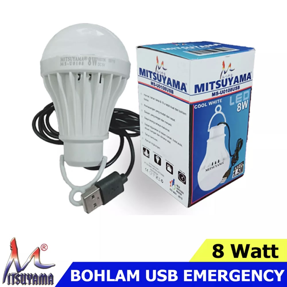 Bohlam USB 8 Watt Lampu LED MS-U0108USB Mitsuyama Kabel 1,5 Meter