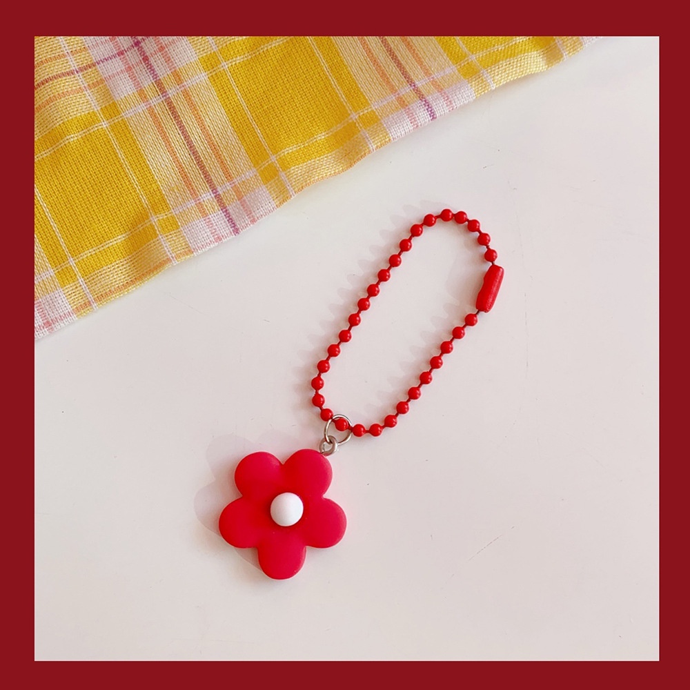 Gantungan Kunci Bunga Warna-warni Lucu Hiasan Aksesoris Kunci Rantai Bunga Cute Murah Bandul Bunga Warna-warni