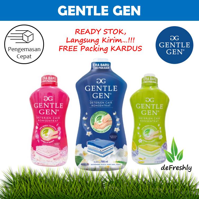 ❤ defreshly ❤ GENTLE GEN - GENTEL GEN DETERJEN CAIR KONSENTRAT DETERGEN TUMBUHAN | Morning Breeze | Parisienne Garden | French Peony | SOSOFT SO SOFT (750ml)