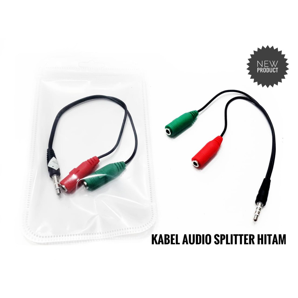 Kabel Audio Splitter Hitam