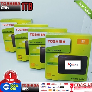 HARDISK EXSTERNAL TOSHIBA CANVIO BASIC 1 TB,BEROFRASI USB 3.0 UNTUK MENYIMPAN/TRANSFER DATA CEPAT & AMAN 100%