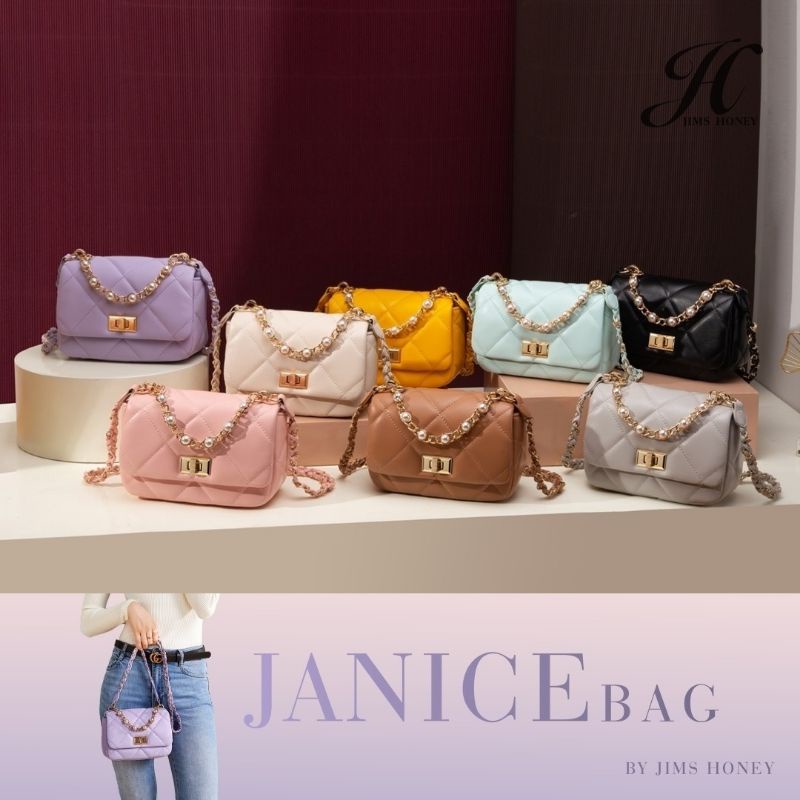 JANICE BAG JIMS HONEY ORI TAS SELEMPANG WANITA IMPORT FASHION CEWEK KOREA SLING HAND BAG FREE BOX