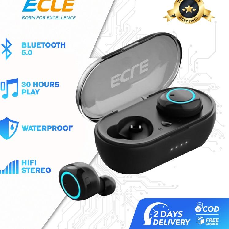 Oke Price.. (NEW) ECLE TWS Earphone Sport Waterproof  Bluetooth headset 30 Hours Playing Time