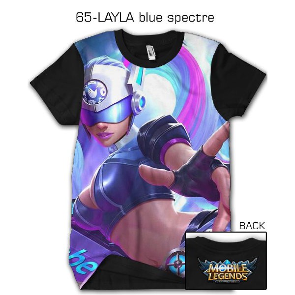 Kaos Mobile Legend kaos 3d game mobile legend legends LAYLA BLUE SPECTRE - 65 Baju Keren Cowok Cewek