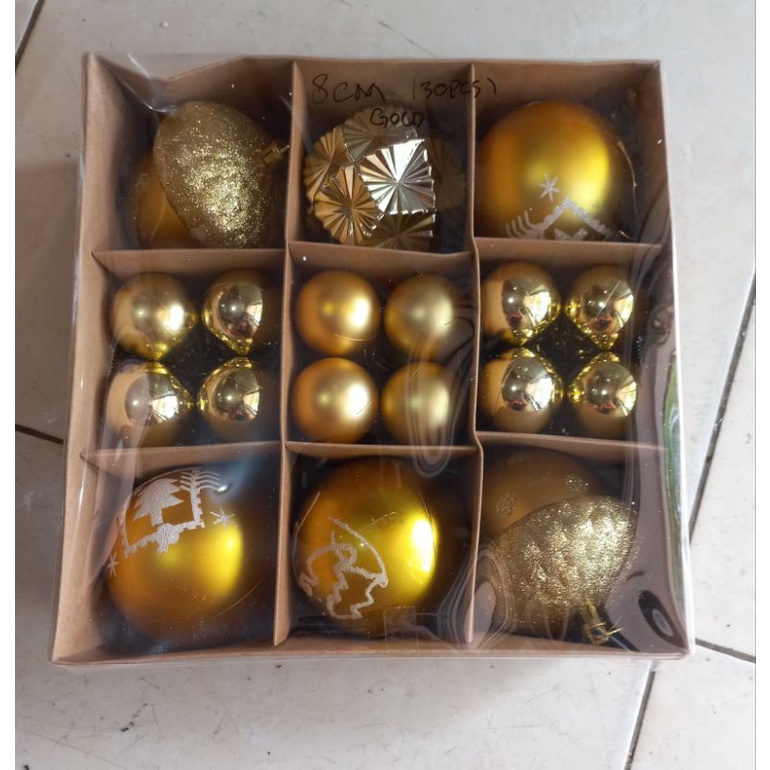 30pcs Hiasan Ornamen Natal Warna Warni Pernak Pernik