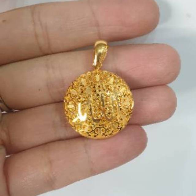 liontin emas asli kadar 875 kaligrafi emas asli