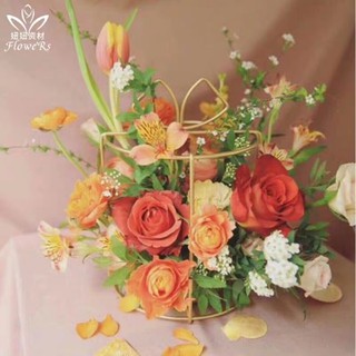 Metallic Gold Flower Stand Kerangka  Bunga  Vas Bunga  