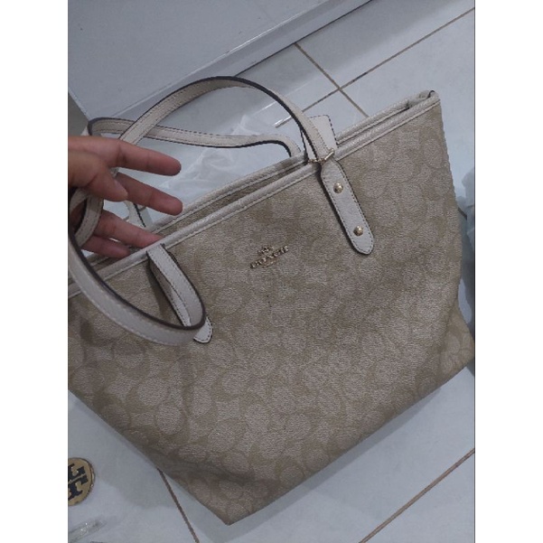 Coach Tote Bag ivory authentic preloved