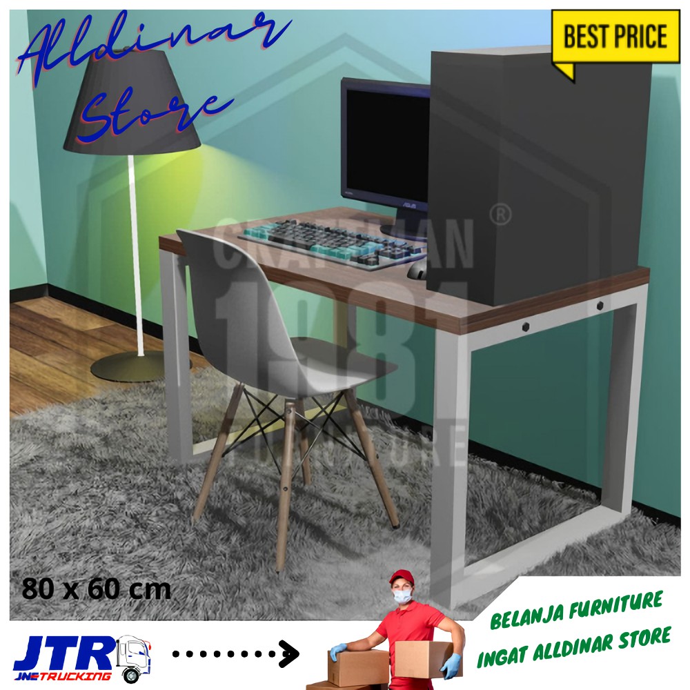 Meja Laptop Gaming Komputer Kantor Kerja Belajar 80x60 Work Table Office Table Outdoor Table Murah Shopee Indonesia