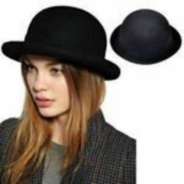 Topi caplin Bowler hat import original hard laken press bowler hat