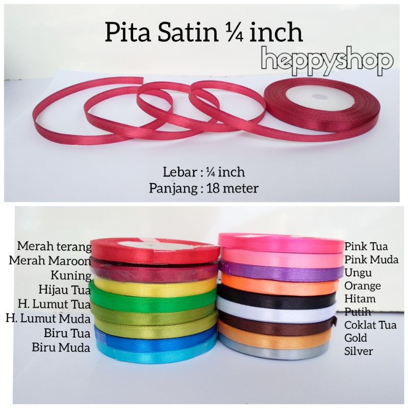 

Pita Satin 1/4 inch (0,6 cm)