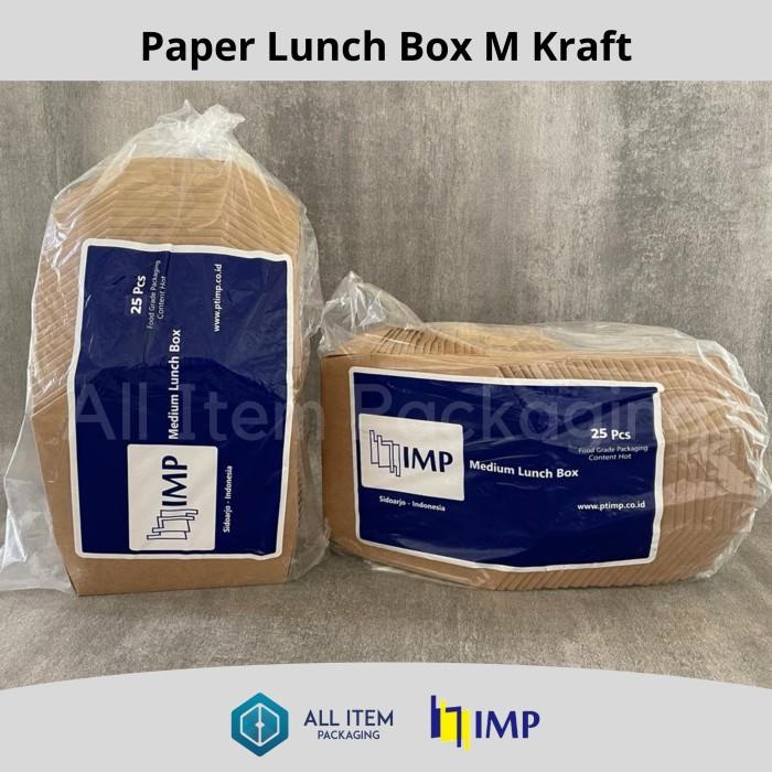 Brown Kraft Paper Food Lunch Box Medium / Paper Lunch Box M @50 Pcs
