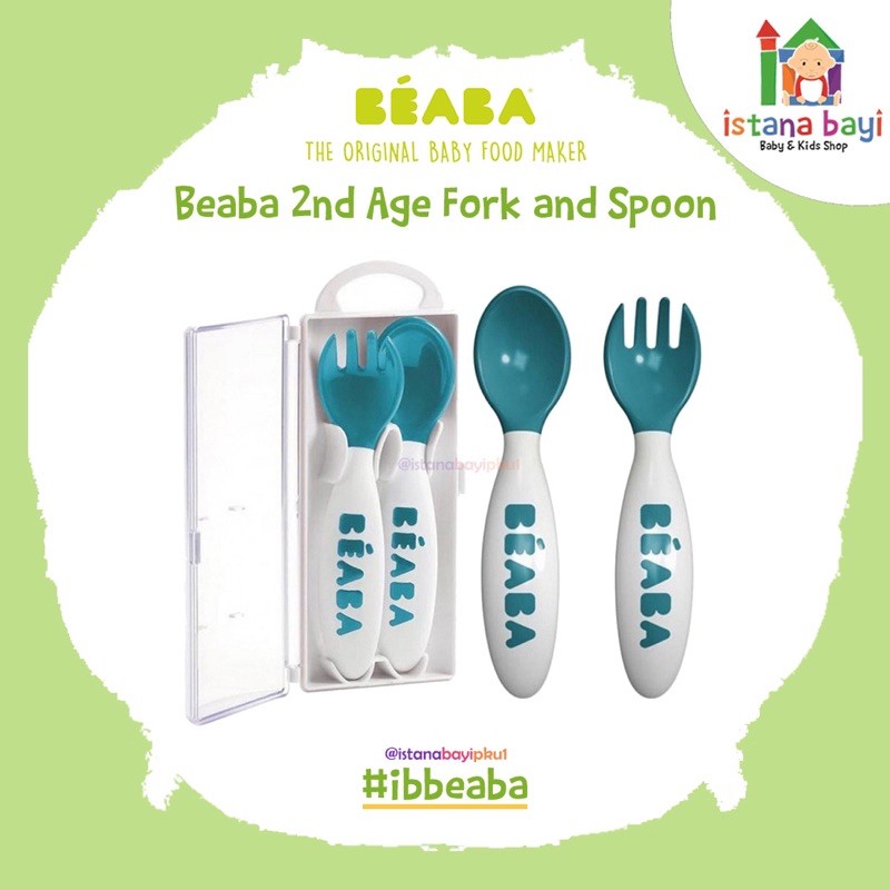 Beaba     Beaba Set 2 2nd Age Fork Spoon Sendok Garpu Khusus Bayi- Peralatan Makan anak