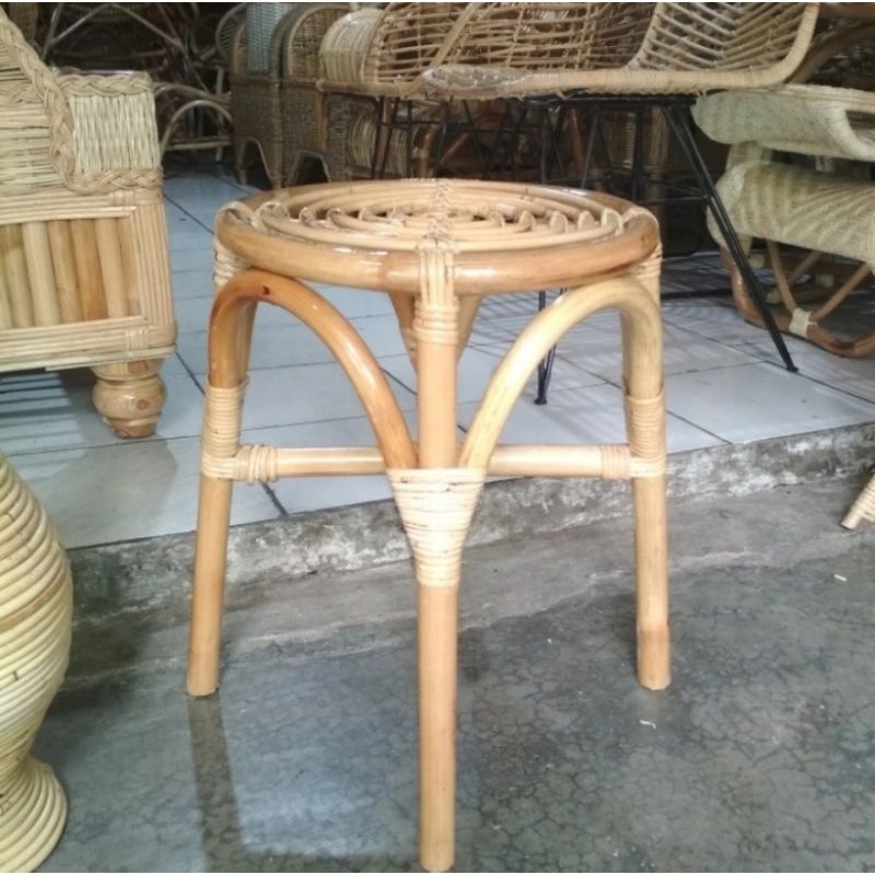Dingklik Rotan Stool Tinggi 45cm