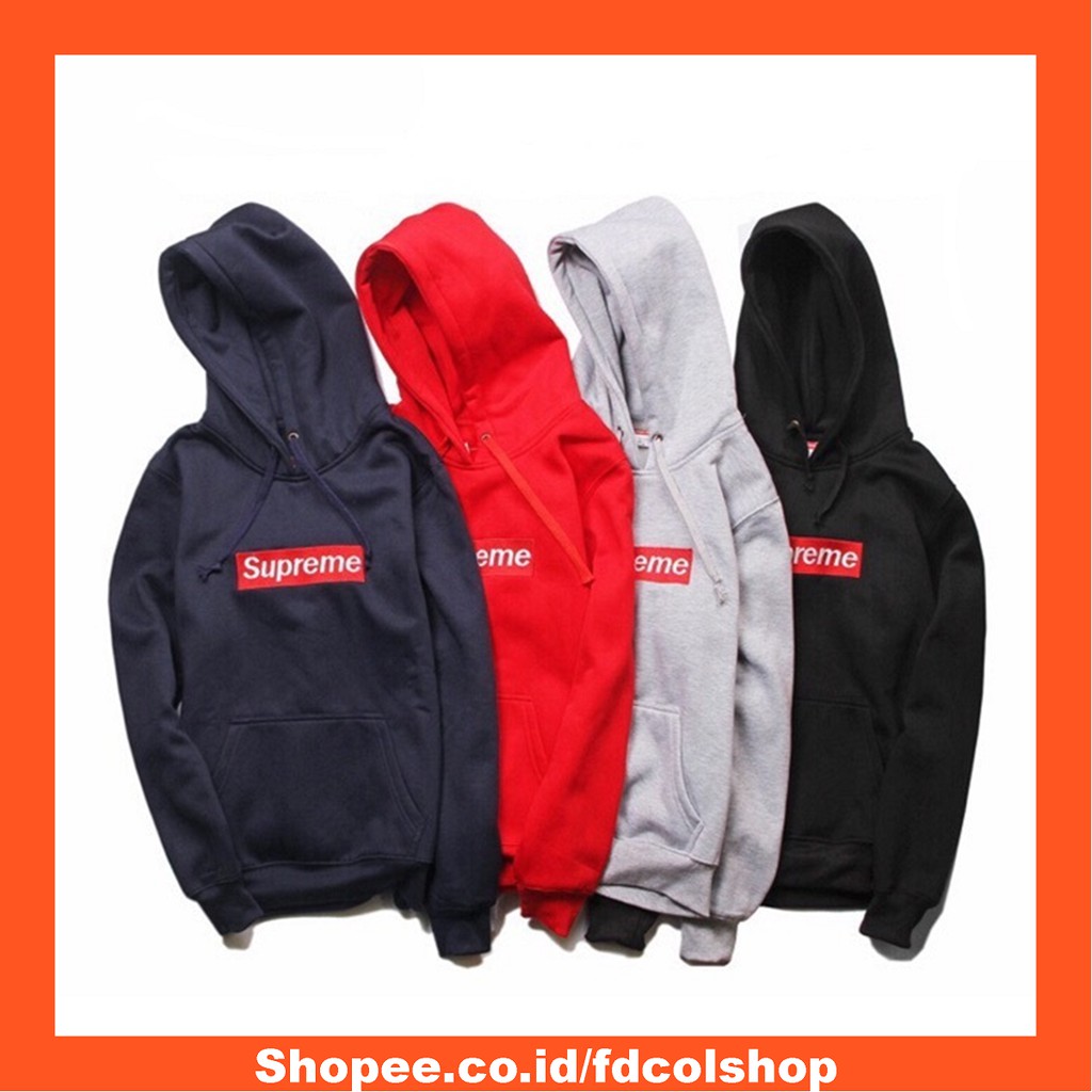 Jaket Jumbo Fleece S 5XL Hitam Supreme Navy Hoodie Pria Jaket Jumbo Fleece S 5XL Hitam Supreme Navy Hoodie Pria