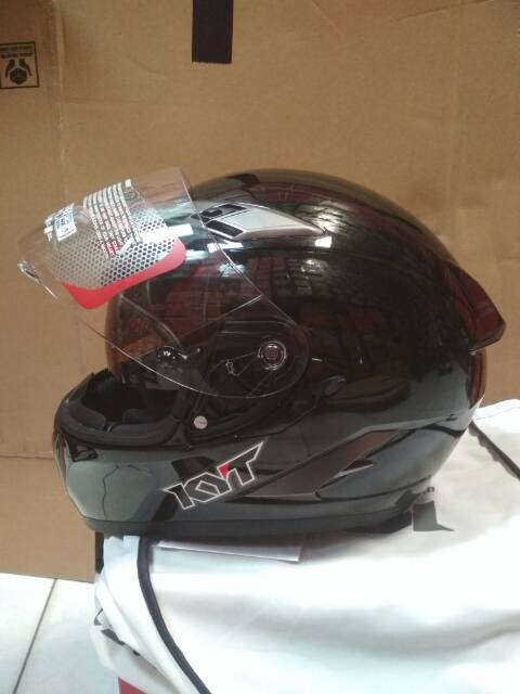 KYT FALCON FR SOLID hitam doff Visor Flat clear bening Original Ori