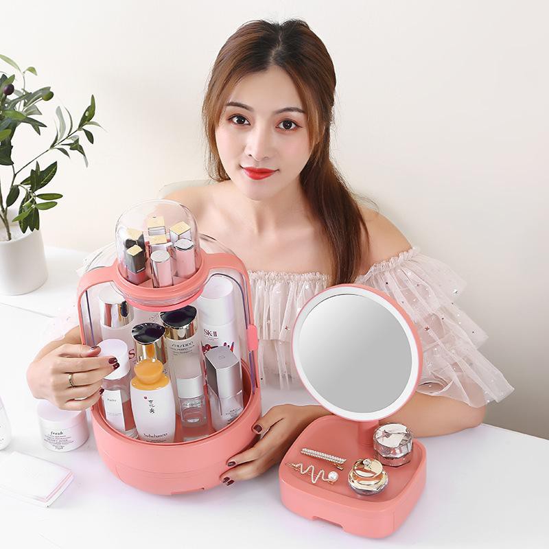 KOTAK MAKE UP / TEMPAT PENYIMPANAN ALAT MAKE UP SERBAGUNA / DENGAN KACA DAN LAMPU LED