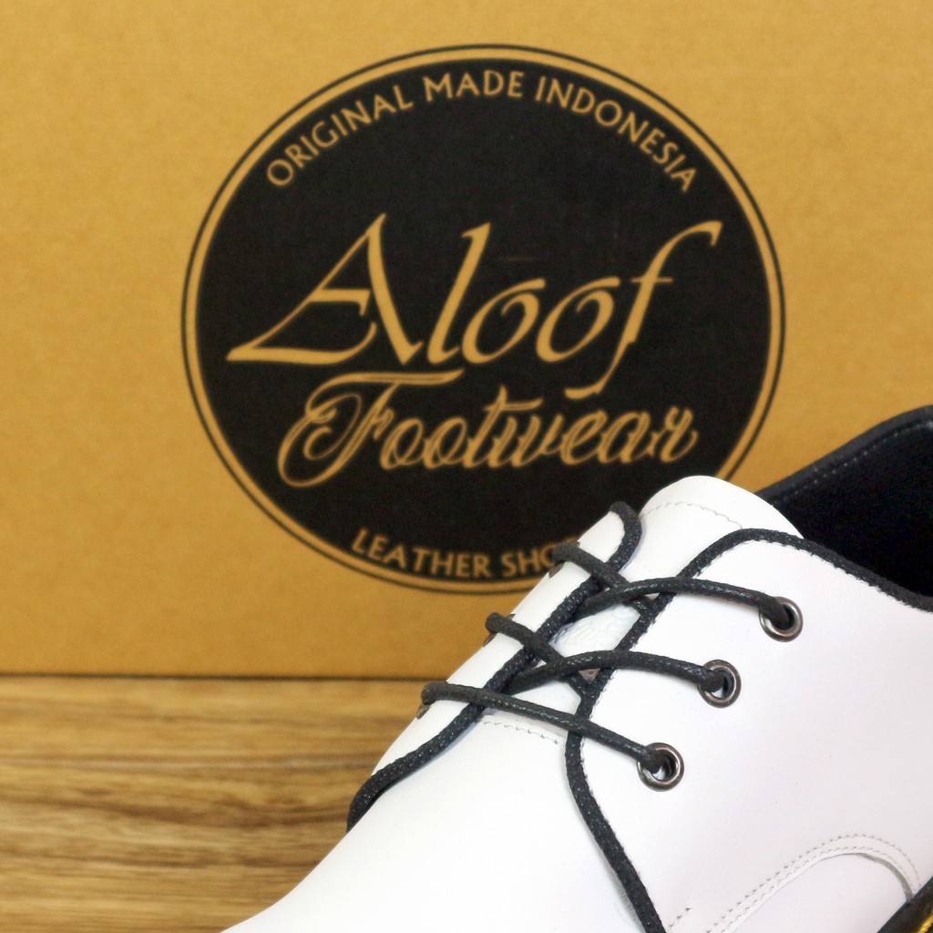 37-45 Aloof Delow - Sepatu Formal Unisex Kulit Asli Model Docmart 3 Hole Pria Wanita-8