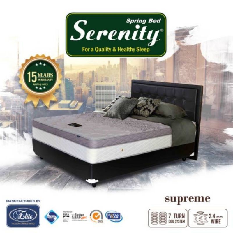 Full Set Kasur Springbed Supreme Serenity Plushtop Tebal 32cm Bergaransi peer 15tahun