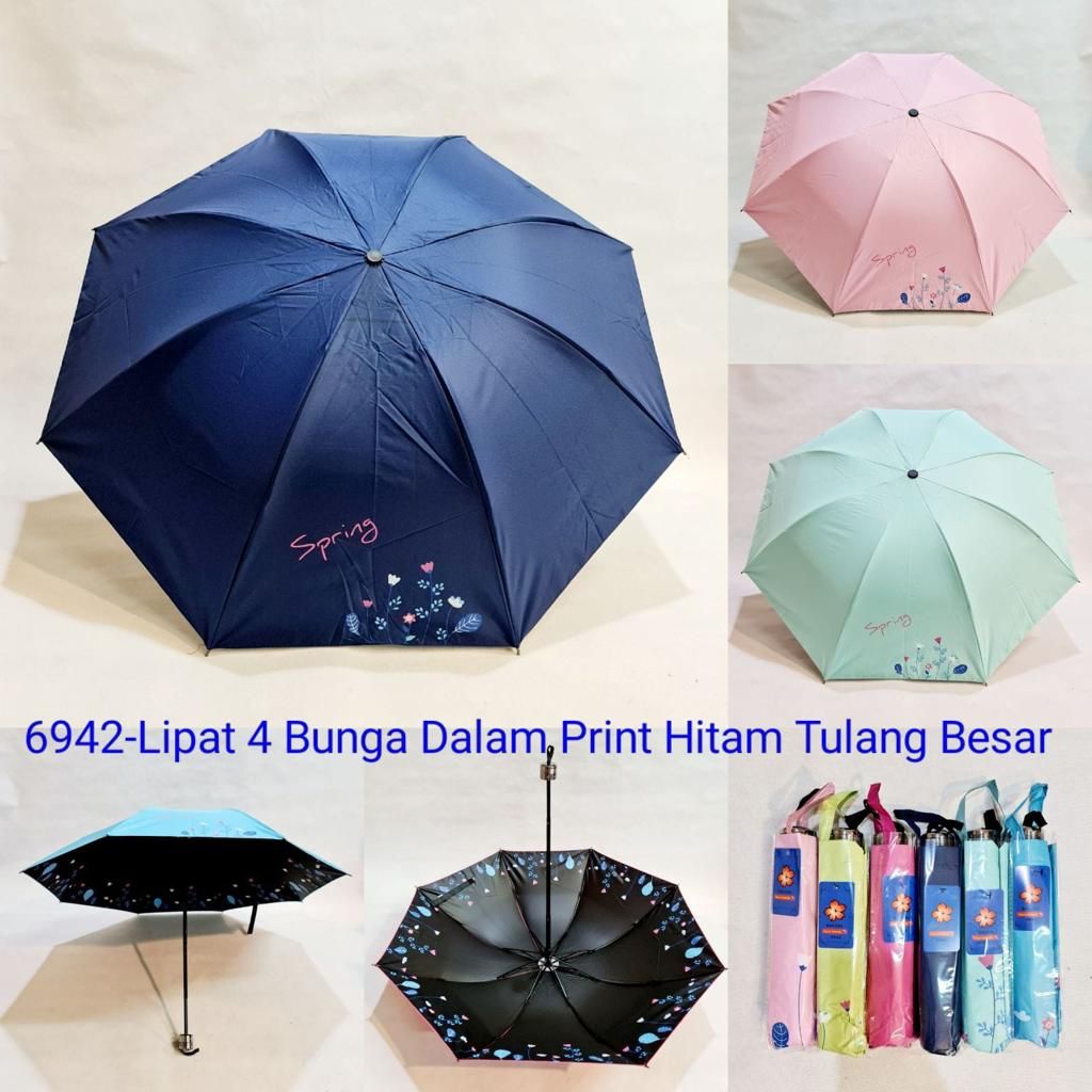 Payung lipat 4 Mini Anti UV Motif Nice Flaminggo And Spring