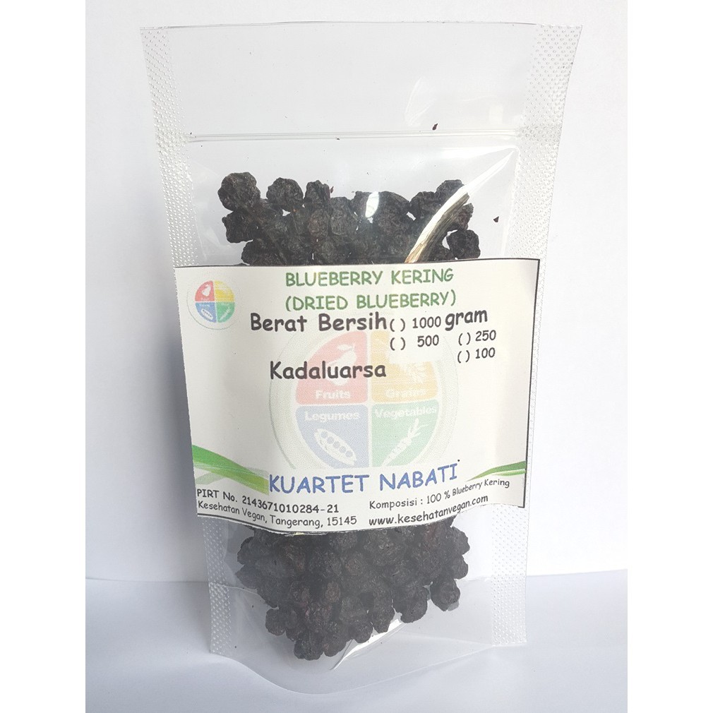 

100gr Dried Blueberry - Blueberi Kering - Unsweetened - Manis Alami