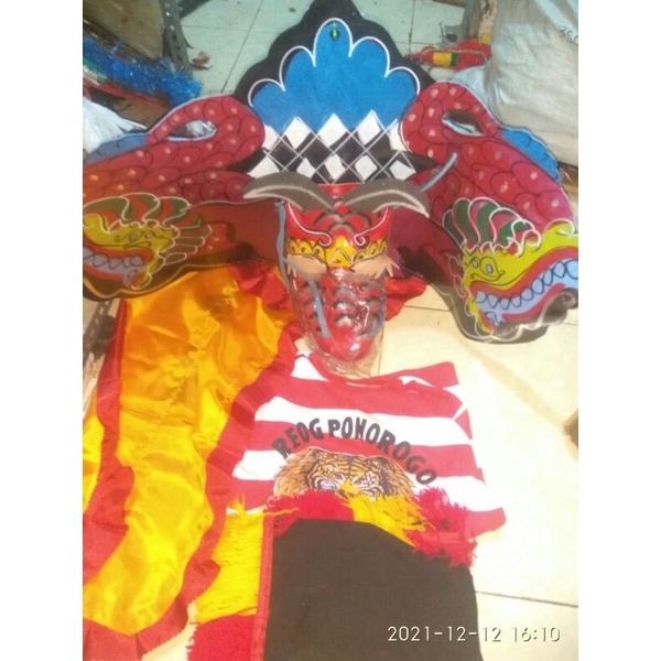 barongan spon jumbo devil lengkap stelan kaos reog ponorogo
