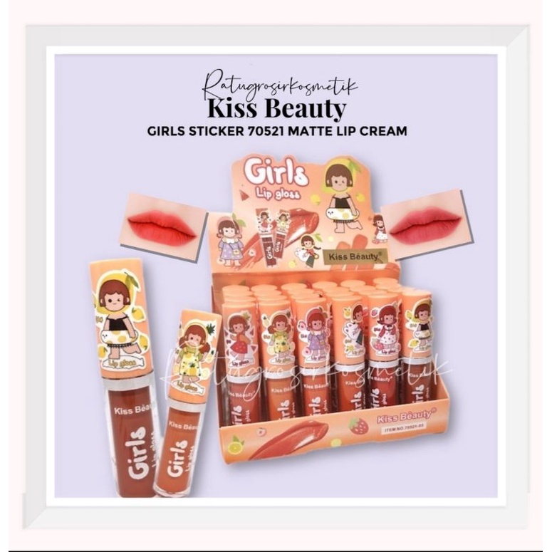 [PER 6 PCS] LIP GLOSS KISS BEAUTY GIRLS MATTE NO.70521-03