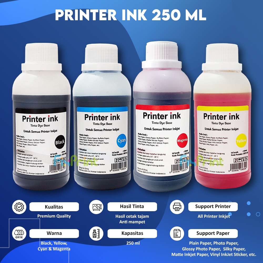 Tinta Printer 250ml Canon 745 pg745s pg745 cl746 mg2570 mg2570s ip2870