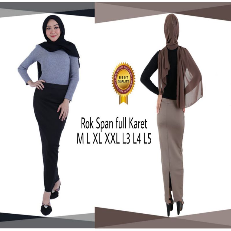ROK SPAN BELAHAN BELAKANG/ROK KERJA WANITA
